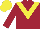 Silk - Maroon, yellow chevron, yellow cap