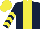 Silk - dark blue, yellow stripe, yellow chevrons on sleeves, yellow cap