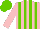 Silk - Pink and light green stripes, pink sleeves, light green cap