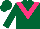 Silk - Dark green, hot pink chevron