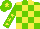 Silk - Light green and yellow check, light green sleeves, yellow stars, light green cap, yellow star