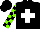 Silk - Black, white cross, neon green blocks on sleeves, black cap