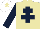 Silk - Beige, dark blue cross of lorraine and sleeves, white cap, beige star