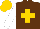 Silk - Brown,gold cross,white sleeves,brown cuff,gold cap