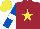 Silk - Maroon, yellow star, royal blue sleeves, white armlet, yellow cap