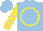 Silk - Light blue, yellow circle, yellow sleeves, pink stars