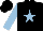 Silk - Black, light blue star and sleeves, black cap