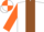 Silk - WHITE, brown panel, orange sleeves, orange & white quartered cap