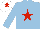 Silk - Light blue, red star, white cap, red star