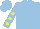 Silk - light blue, yellow rising sun, yellow spots on sleeves, light blue cap