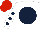 Silk - WHITE, DARK BLUE disc, WHITE sleeves, DARK BLUE spots, RED cap