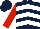 Silk - Dark blue, white chevrons, red sleeves