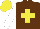 Silk - Brown, yellow cross, white sleeve, yellow cap