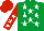 Silk - EMERALD GREEN, white stars, red sleeves, white stars, red cap