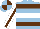 Silk - Light blue, brown, white, light blue, brown horizontal stripes, white hoop, white sleeves, brown stripe, light blue cap, brown quarters