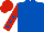 Silk - Royal blue, red sleeves, royal blue stars, red cap