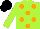 Silk - Lime green, orange spots, black cap