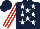 Silk - Dark blue, white stars, white and red striped sleeves