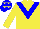 Silk - Yellow body, blue-light chevron, blue-light arms, blue-light cap, yellow stars