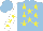 Silk - Light blue, yellow stars, white sleeves, yellow stars