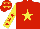 Silk - Red body, yellow star, yellow arms, red stars, red cap, yellow stars