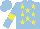 Silk - light blue, yellow stars, light blue sleeves, yellow armlets