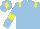 Silk - light blue, yellow epaulettes, light blue arms, yellow armlets, light blue cap, yellow diamond