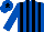 Silk - Royal blue and black stripes, royal blue sleeves, royal blue cap, black star