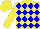 Silk - Yellow body, blue-light diamonds, blue-light arms, yellow cap