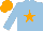 Silk - light blue, orange star, orange cap