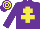 Silk - purple, yellow cross of lorraine, yellow hoops on cap