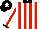 Silk - White, red stripes, white sleeves, red stripe sleeves, black cuffs, collar, cap, white star cap