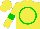 Silk - Yellow, green circle, green armlet, yellow cap
