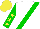 Silk - White, green sash, green sleeves, yellow stars, yellow cap