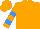 Silk - Orange, sleeves orange, cornflower blue hooped, cap cornflower blue