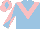 Silk - Light blue, pink chevron, diabolo on sleeves, pink cap, light blue diamond