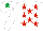 Silk - White, red stars, white cap, emerald green star