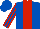 Silk - Royal blue, red stripe, red stripes on sleeves, royal blue cap