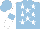 Silk - Light blue, white stars, white sleeves, light blue armlets