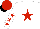 Silk - white, red star, red stars on white sleeves, red cap, black peak