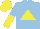 Silk - Light blue, yellow triangle, halved sleeves, yellow cap