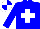 Silk - Blue, white cross, blue arms, white cap, blue quarters