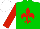 Silk - Green, red fleur de lys, sleeves white, cap green