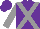 Silk - Purple, grey cross sashes, grey sleeves, purple cap