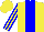 Silk - Yellow, blue panel, blue stripes on sleeves