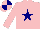 Silk - Pink, navy star, quartered cap