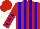 Silk - Red, blue stripes, red sleeves, blue stars, red cap