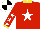 Silk - Red, white star, red sleeves, white stars, yellow cuffs, white cap, black quarters , yellow collar