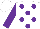 Silk - White, purple dots, purple sleeves, white cap