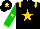 Silk - Black,gold star,epaulettes,green sleeves,yellow star,cuffs,black cap,yellow star